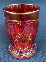 Mosser Carnival Glass Dahlia juice glass 4”