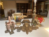 Ceramic Vase, Brass Lamp, Wall Hanging & More