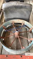 SPOKE WHEEL AND TRACTOR SEAT