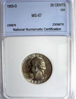 1955-D Quarter MS67 Lists For $14000
