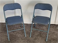 2 Metal/upholstered Folding chairs