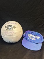 Kent Steffes Signed Volleyball w/ Hat