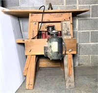Electric Motor on Wood Stand