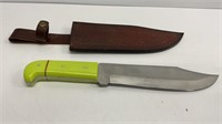15’’ Bowie knife with neon yellow handlen