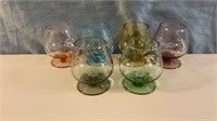 Vintage Colored Miniature Brandy Sniffers