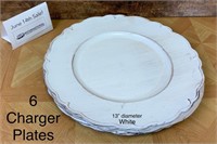 6 Rustic Charger Plates (plastic)