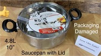 10" Saucepan w. Handles and Glass Lid