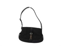 GUCCI Jackie Black Canvas Shoulder Bag