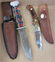 2 PC SHEATHED HUNTING KNIVES