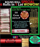 THIS AUCTION ONLY! BU Shotgun Lincoln 1c roll, 197