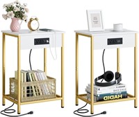 $50  Aobafuir Nightstand 2-Tier, Gold 91