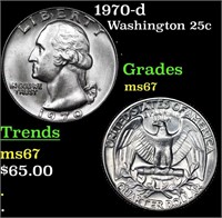 1970-d Washington Quarter 25c Grades GEM++ Unc