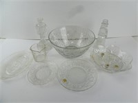 Lot of Misc Clear Glass Vintage Items -