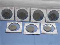 Seven  Assorted Domination Mexico Coins