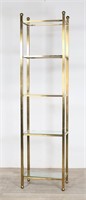 Glass And Brass Open Etagere