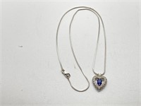Silver Chain with Heart Pendant from Italy