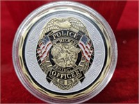 Colorized Police Officer Coin