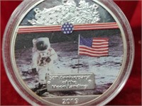 Colorized Moon Landing Coin