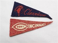 (2) 4" Vintage Felt Pennants: Cleveland, Cinci. OH