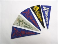 (5)  4" Vintage Felt Pennants: Philadelphia A's