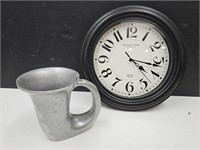 Aluminium/Pewter Mug Working Clock