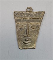 Tribal Ashanti Brass Amulet Pendant vtg