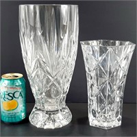 2 vases en cristal 12"x8½" de haut