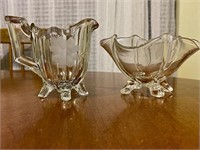 Vintage Footed Etched Glass