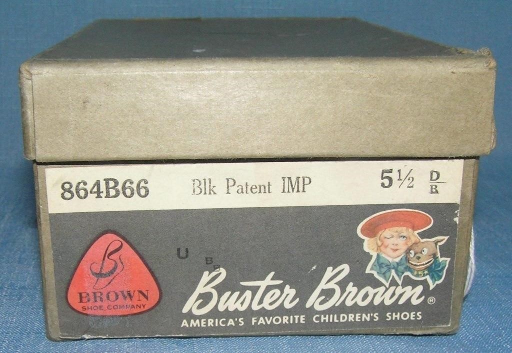 Vintage Buster Brown advertising shoe box