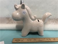 Vintage Ceramic Unicorn Coin Bank