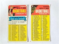 1970-71 Topps Checklists 1 & Unchecked Series 2