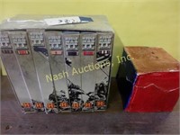 WWII VHS tapes & deer ceramic box