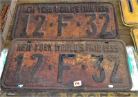 License Plates 1939 New York Worlds Fair set
