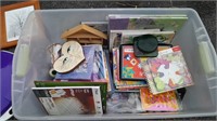 Bin of craft supplies - all kinds of craft books,