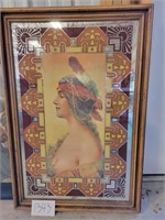 Hayes Native American Indian Maiden Mirror Picture