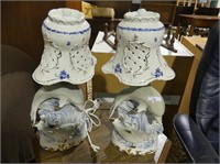 PAIR OF CHINA DOLPHIN TABLE LAMPS 20"T