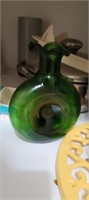 green vase