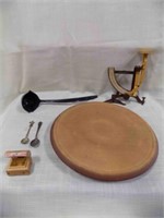 Vintage Lazy Susan, Scale, spoons, box, ladle