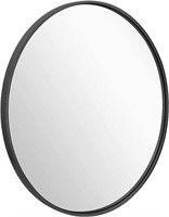 IPOUF Round Mirror, 36 inch Black Wall Mounted Met
