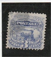 Scott # 114 US Postage Stamp 1869 G grill