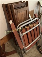 Wooden folding chairs and lawn chairs