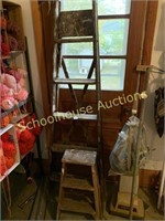 Wooden ladders small and large 6’ and 2.5’