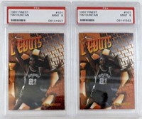 (2) 1997 FINEST TIM DUNCAN PSA 9's