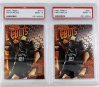 (2) 1997 FINEST TIM DUNCAN PSA 9's