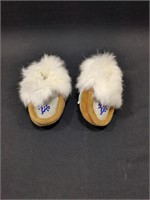 Kids sized hand beaded moccasins
