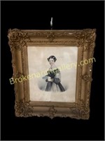 Victorian Watercolor Portrait of Woman