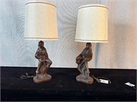 Pair of Royalite Hollywood Pirate Figural Lamps