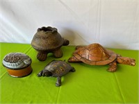 Hand Carved Wood Sea Turtle 15” x 8” x 5” ++