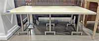 Contemporary Faux Ostrich Top Metal Coffee Table