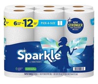 Sparkle Pick-A-Size Paper Towels 6ct Double Rolls